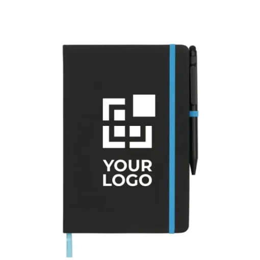 Gift Campaign Taccuino nero A5 con penna elastico colorato pagine a righe BlackBook> Taccuini Con Penna|Quaderni A5
