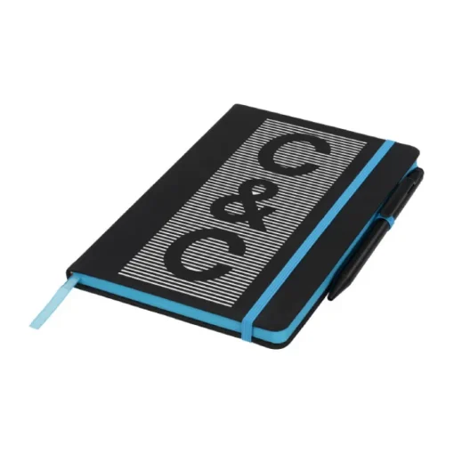 Gift Campaign Taccuino nero A5 con penna elastico colorato pagine a righe BlackBook> Taccuini Con Penna|Quaderni A5