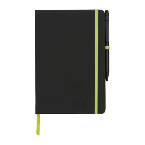 Gift Campaign Taccuino nero A5 con penna elastico colorato pagine a righe BlackBook> Taccuini Con Penna|Quaderni A5