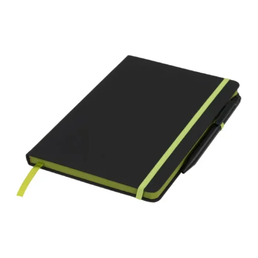 Gift Campaign Taccuino nero A5 con penna elastico colorato pagine a righe BlackBook> Taccuini Con Penna|Quaderni A5