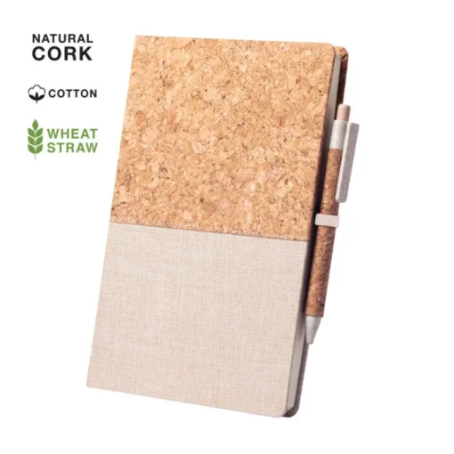 Gift Campaign Taccuino promozionale in sughero A5 con penna pagine bianche Greener> Gadget Ecologici|Taccuini Con Penna