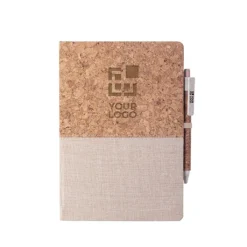 Gift Campaign Taccuino promozionale in sughero A5 con penna pagine bianche Greener></noscript> Gadget Ecologici|Taccuini Con Penna