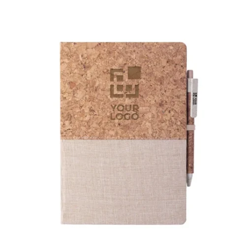 Gift Campaign Taccuino promozionale in sughero A5 con penna pagine bianche Greener> Gadget Ecologici|Taccuini Con Penna