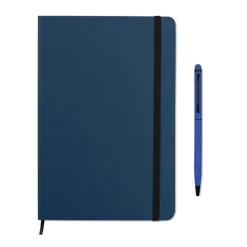 Gift Campaign Taccuino pubblicitario A5 fogli a righe con penna blu ColourTouch> Taccuini Con Penna|Quaderni A5