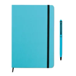 Gift Campaign Taccuino pubblicitario A5 fogli a righe con penna blu ColourTouch></noscript> Taccuini Con Penna|Quaderni A5