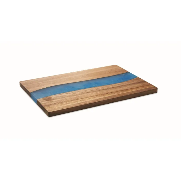 Gift Campaign Tagliere con logo in di acacia con dettaglio in resina epossidica> Taglieri