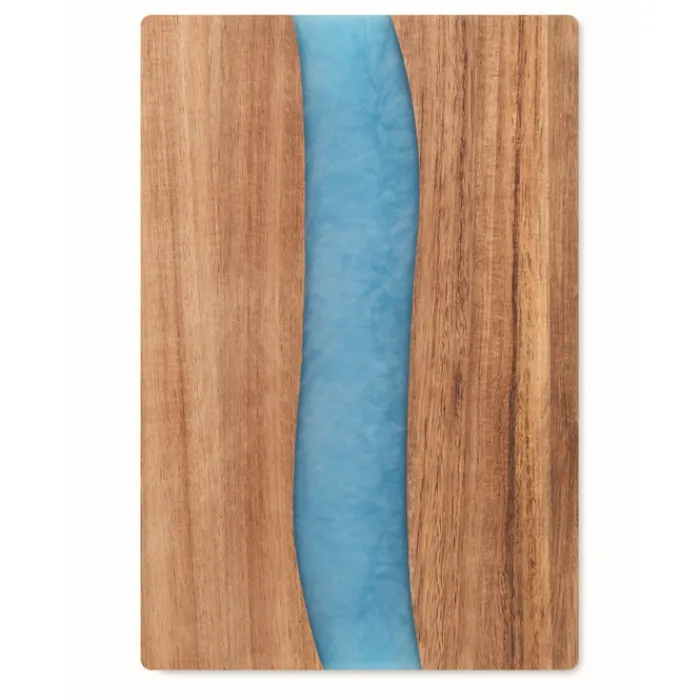 Gift Campaign Tagliere con logo in di acacia con dettaglio in resina epossidica> Taglieri