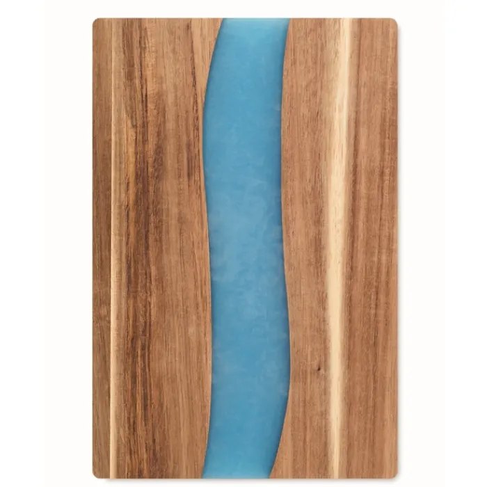 Gift Campaign Tagliere con logo in di acacia con dettaglio in resina epossidica> Taglieri