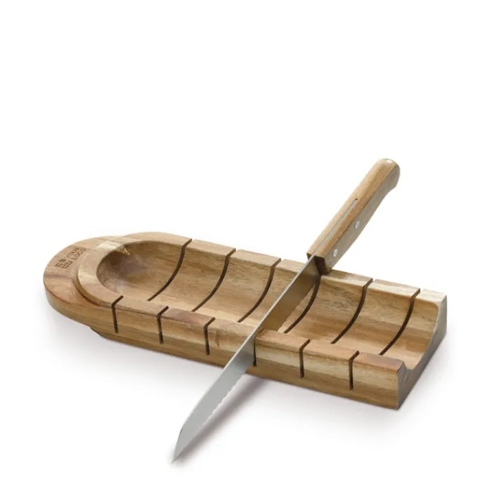 Gift Campaign Tagliere da pane in di acacia con scanalature e coltello> Taglieri