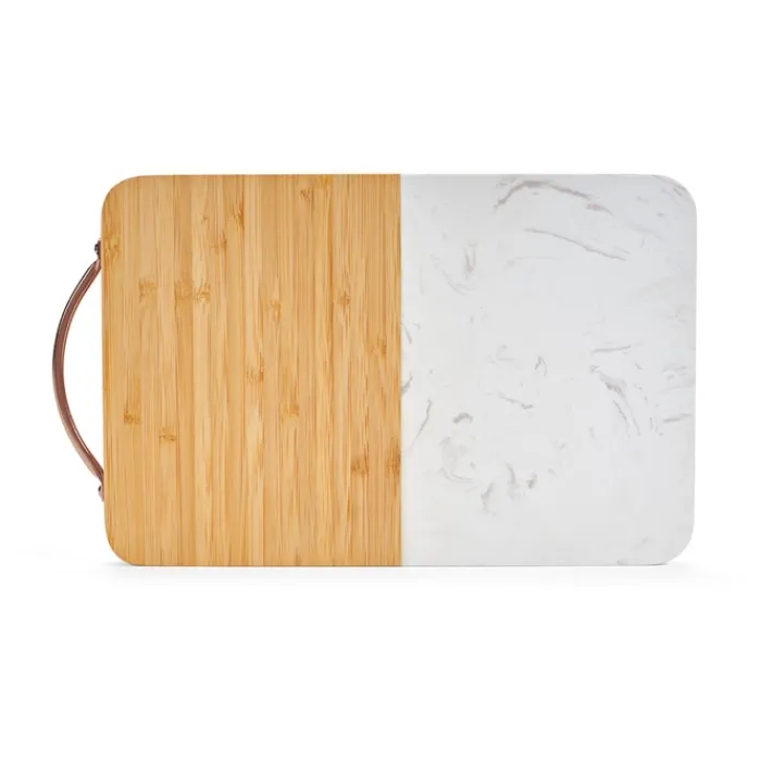 Gift Campaign Tagliere di design in bambù e marmo con maniglia superiore> Taglieri