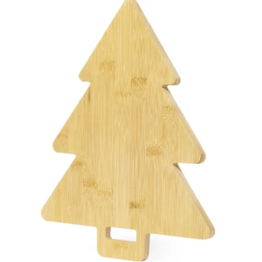 Gift Campaign Tagliere in bambù a forma di albero di Natale con manico forato> Gadget Natalizi
