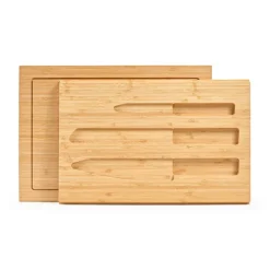 Gift Campaign Tagliere in bambù con scomparto scorrevole per tre coltelli da cucina></noscript> Taglieri