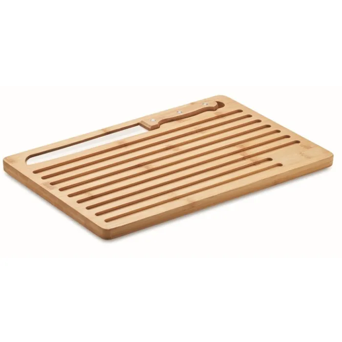 Gift Campaign Tagliere in con logo e coltello per tagliare il pane Baguette> Taglieri