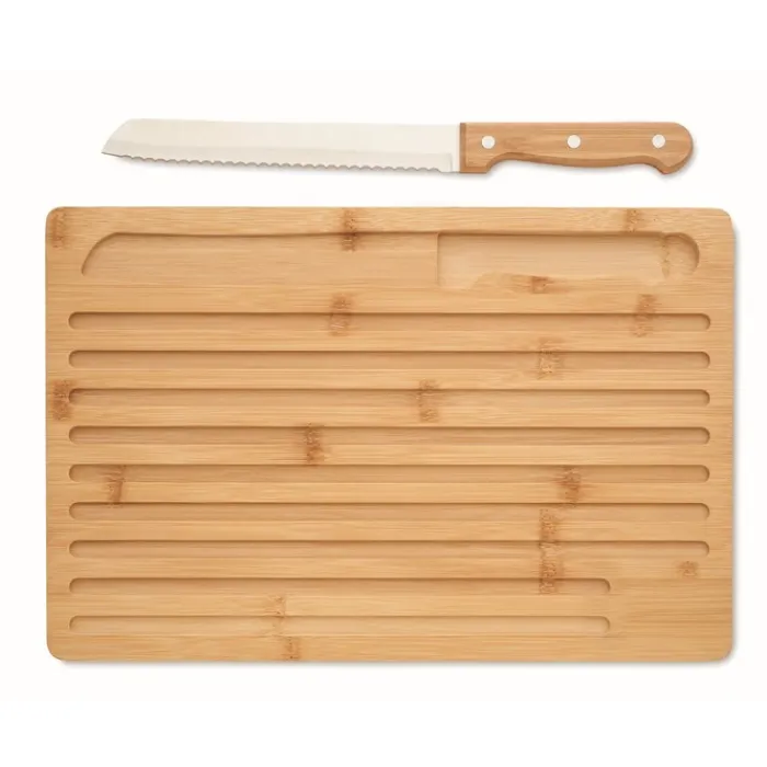 Gift Campaign Tagliere in con logo e coltello per tagliare il pane Baguette> Taglieri