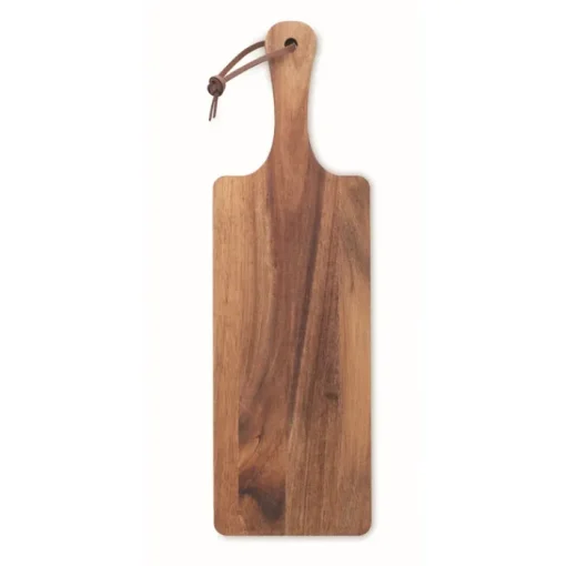 Gift Campaign Tagliere in di acacia con manico e cordino in PU> Taglieri