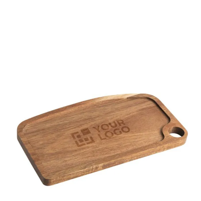 Gift Campaign Tagliere in legno di acacia FSC™ con bordo e foro per appenderlo> Taglieri