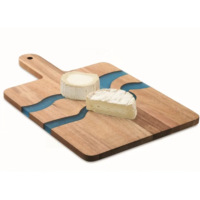 Gift Campaign Tagliere in di acacia con dettagli blu in resina epossidica> Taglieri