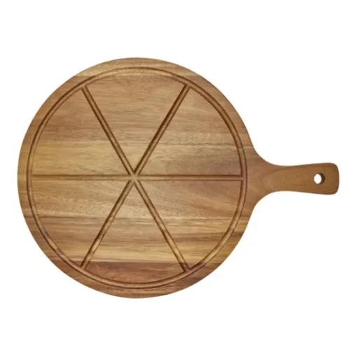 Gift Campaign Tagliere in di acacia con 6 scanalature e rotella tagliapizza> Altri Utensili Da Cucina