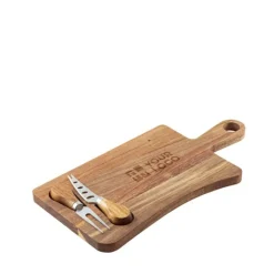 Gift Campaign Tagliere per formaggi in legno di acacia con forchettone e coltello></noscript> Taglieri