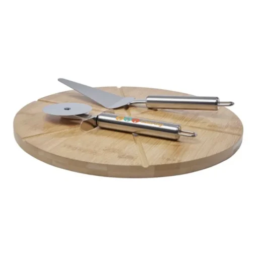 Gift Campaign Tagliere per pizza in legno con rotella taglia pizza e paletta Bamboo> Altri Utensili Da Cucina