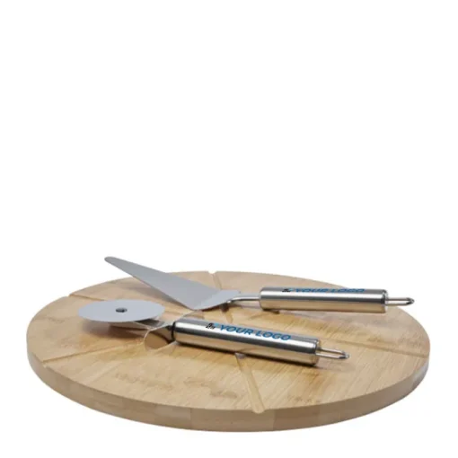 Gift Campaign Tagliere per pizza in legno con rotella taglia pizza e paletta Bamboo> Altri Utensili Da Cucina