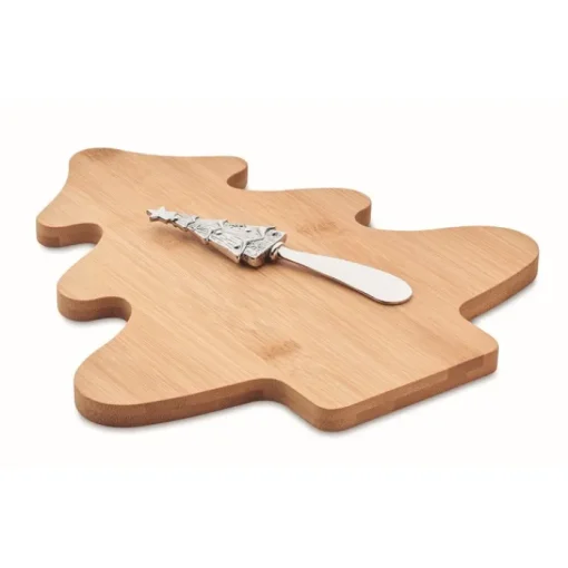 Gift Campaign Tagliere personalizzato con coltello da formaggio in acciaio Bamboo> Gadget Natalizi