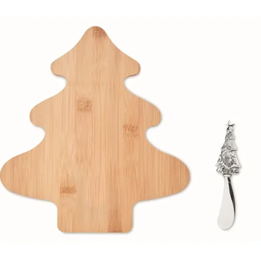 Gift Campaign Tagliere personalizzato con coltello da formaggio in acciaio Bamboo> Gadget Natalizi