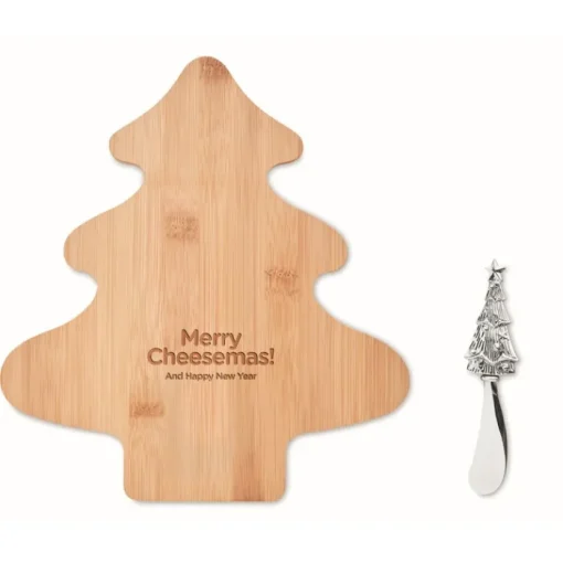 Gift Campaign Tagliere personalizzato con coltello da formaggio in acciaio Bamboo> Gadget Natalizi