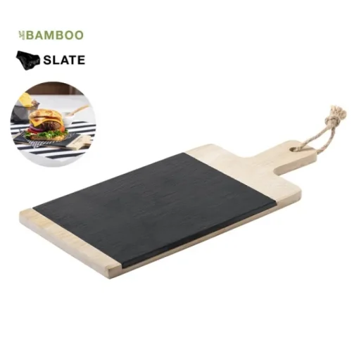 Gift Campaign Tagliere rettangolare personalizzabile placca in ardesia e bambú Pizarra> Taglieri