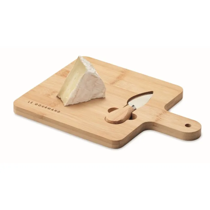 Gift Campaign Taglieri in bambù con coltello per tagliare il formaggio Gouda> Taglieri