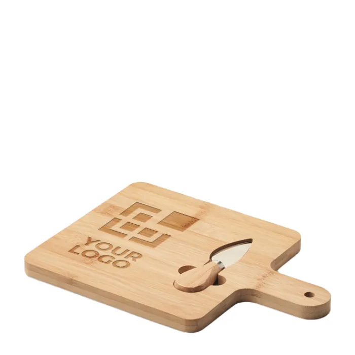 Gift Campaign Taglieri in bambù con coltello per tagliare il formaggio Gouda> Taglieri