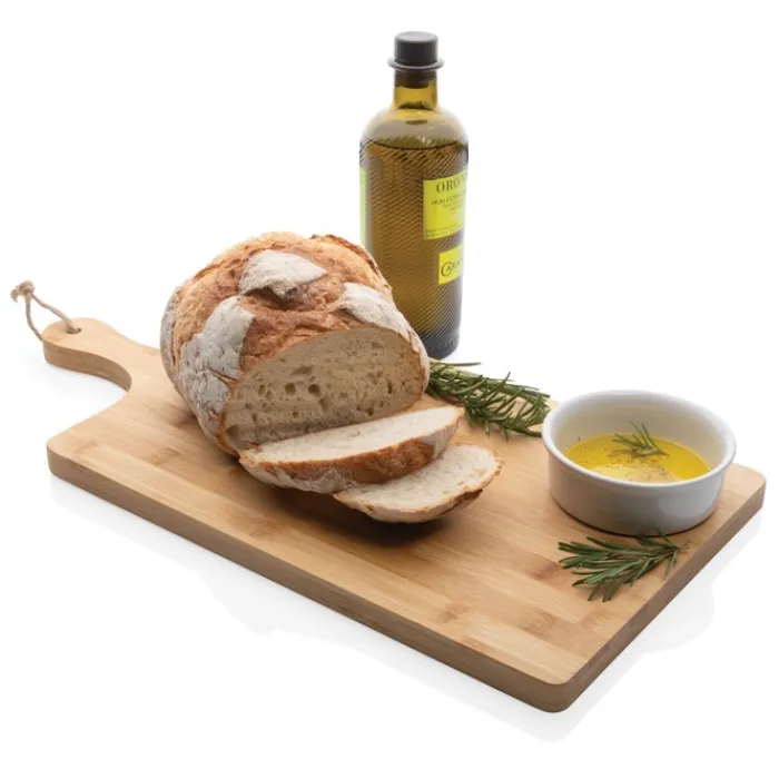 Gift Campaign Taglieri pubblicitari in bambù con manici e confezione regalo Suprem> Taglieri