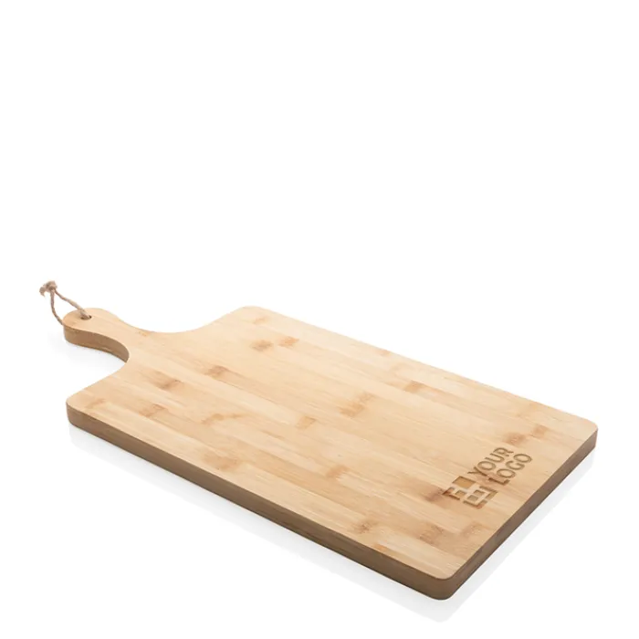 Gift Campaign Taglieri pubblicitari in bambù con manici e confezione regalo Suprem> Taglieri