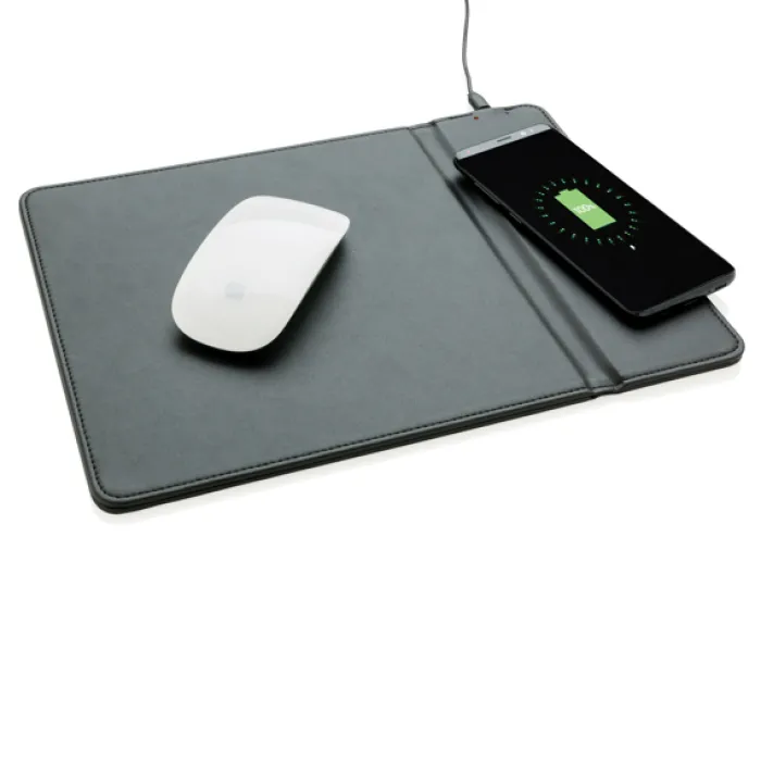 Gift Campaign Tappetino per mouse con logo in PU con base di ricarica Wireless> Tappetini Per Mouse