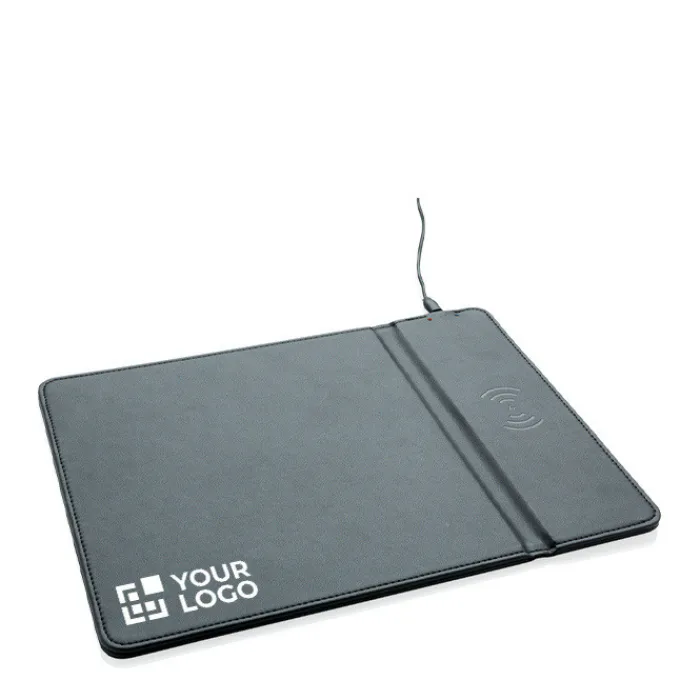 Gift Campaign Tappetino per mouse con logo in PU con base di ricarica Wireless> Tappetini Per Mouse