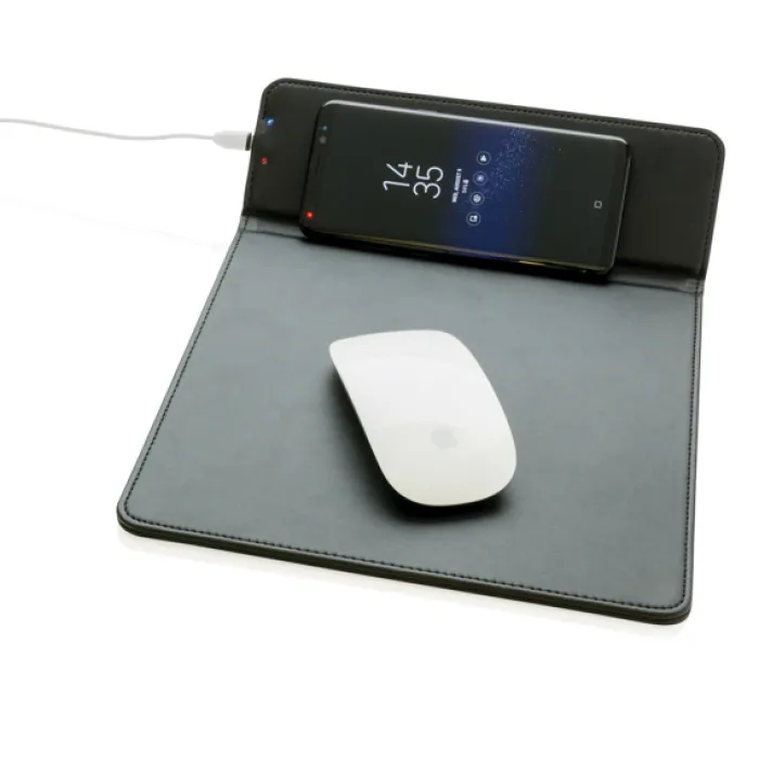 Gift Campaign Tappetino per mouse con logo in PU con base di ricarica Wireless> Tappetini Per Mouse