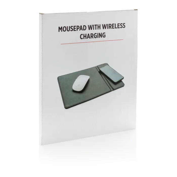 Gift Campaign Tappetino per mouse con logo in PU con base di ricarica Wireless> Tappetini Per Mouse