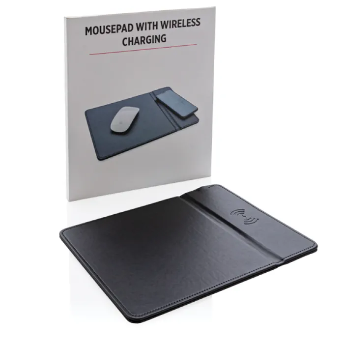Gift Campaign Tappetino per mouse con logo in PU con base di ricarica Wireless> Tappetini Per Mouse