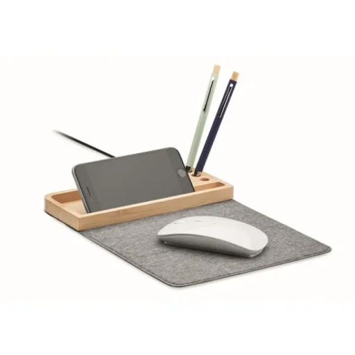 Gift Campaign Tappetino per mouse rPET con organizzatore da scrivania e caricatore> Tappetini Per Mouse