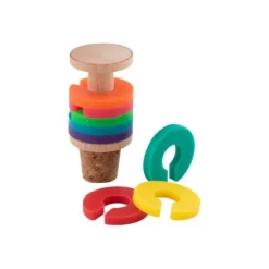 Gift Campaign Tappo in sughero e legno con anelli identificativi colorati in silicone><noscript><img width=