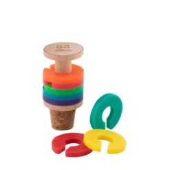 Gift Campaign Tappo in sughero e legno con anelli identificativi colorati in silicone><noscript><img width=