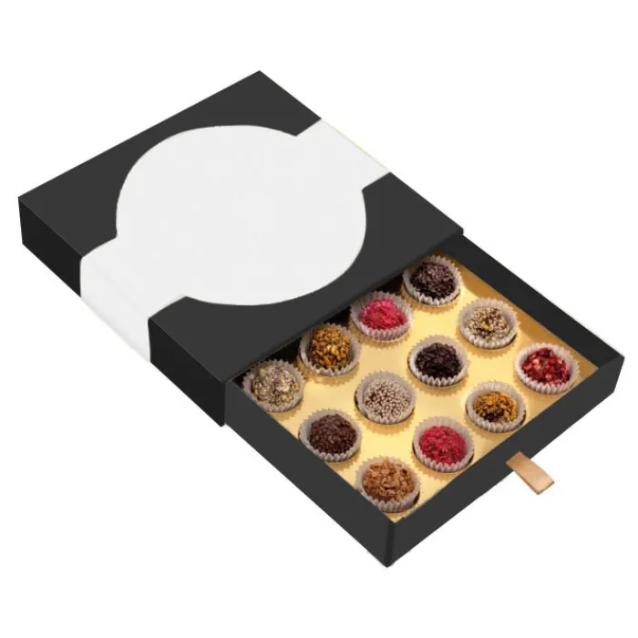 Gift Campaign Tartufi al cioccolato con vari ripieni gourmet in scatola quadrata> Cioccolatini