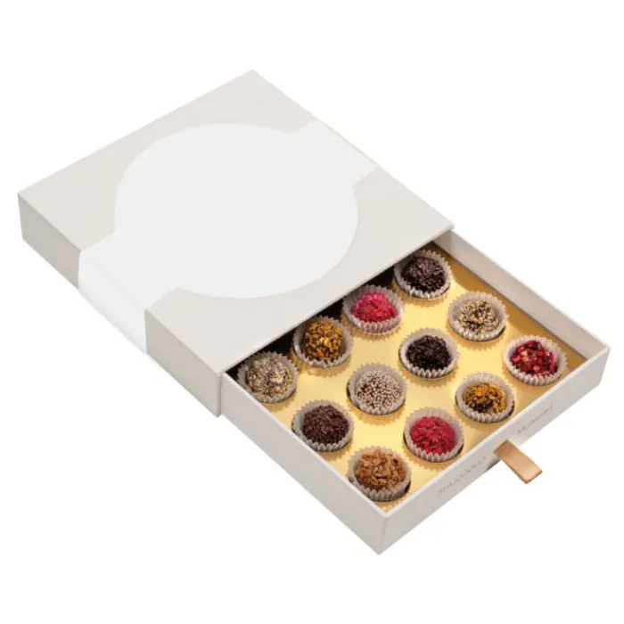 Gift Campaign Tartufi al cioccolato con vari ripieni gourmet in scatola quadrata> Cioccolatini