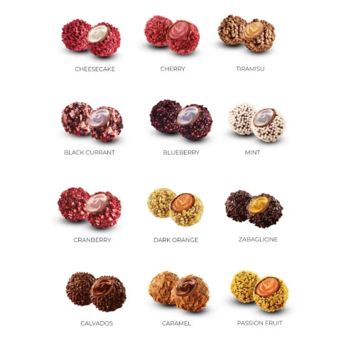 Gift Campaign Tartufi al cioccolato con vari ripieni gourmet in scatola quadrata> Cioccolatini