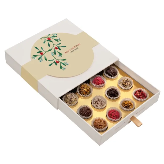 Gift Campaign Tartufi al cioccolato con vari ripieni gourmet in scatola quadrata> Cioccolatini