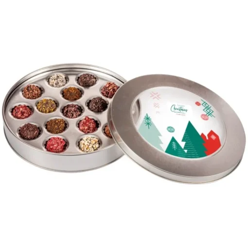 Gift Campaign Tartufi al cioccolato con vari ripieni gourmet in scatola di metallo> Cioccolatini