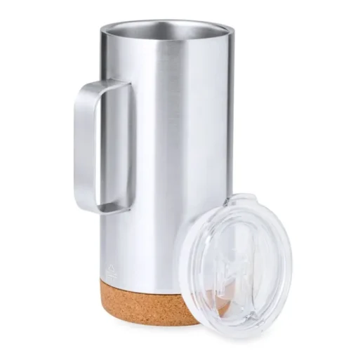 Gift Campaign Tazza alta in acciaio inossidabile riciclato con base in sughero 450ml> Bicchieri Termici Personalizzati