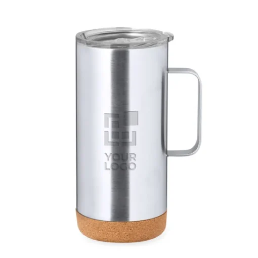 Gift Campaign Tazza alta in acciaio inossidabile riciclato con base in sughero 450ml> Bicchieri Termici Personalizzati
