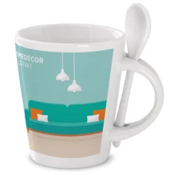 Gift Campaign Tazza aziendale sublimatica in ceramica con cucchiaio 300ml Sublimcon></noscript> Tazze Per Sublimazione Con Foto