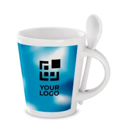 Gift Campaign Tazza aziendale sublimatica in ceramica con cucchiaio 300ml Sublimcon></noscript> Tazze Per Sublimazione Con Foto